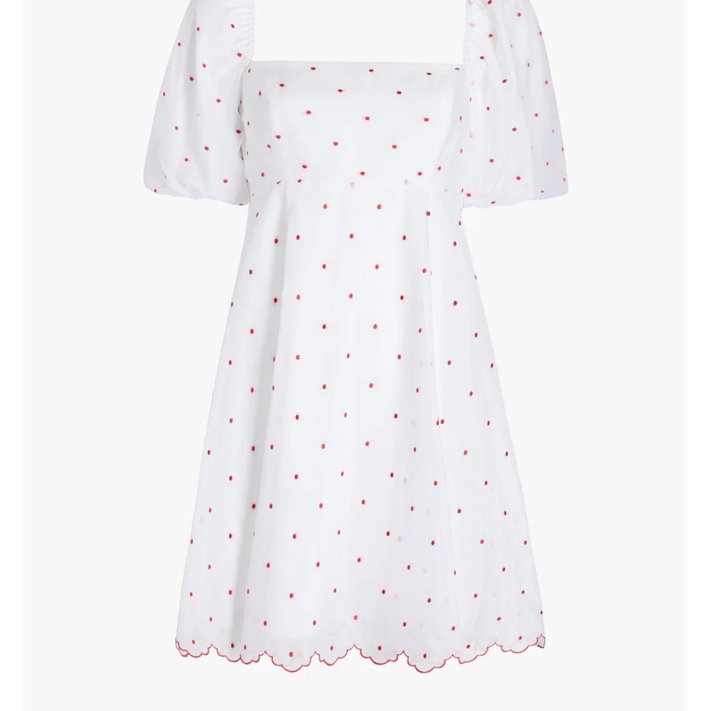Hill House Matilda Mini Dress in Cherry Organza Dot